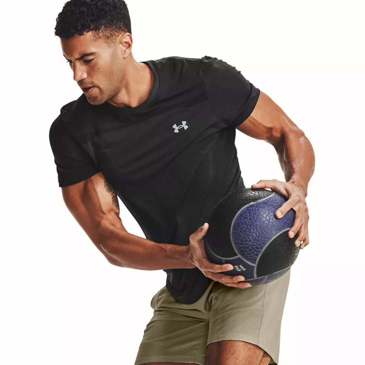 Camiseta De Manga Corta Under Armour (sin Costuras, Azul/negro, M) 9 Camiseta De Manga Corta Under Armour (sin Costuras, Azul/negro, M) - Imagen 7