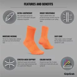 Calcetines Ligeros GripGrab Lightweight Airflow -Bicicletas comprar GripGrab Lightweight Airflow Socks Socks Orange SS22 302111153 0