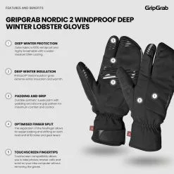 Guantes GripGrab Nordic 2 Windproof Deep Winter Lobster -Bicicletas comprar GripGrab Nordic 2 Windproof Deep Winter Lobster Gloves Gloves Black AW22 108101013 0