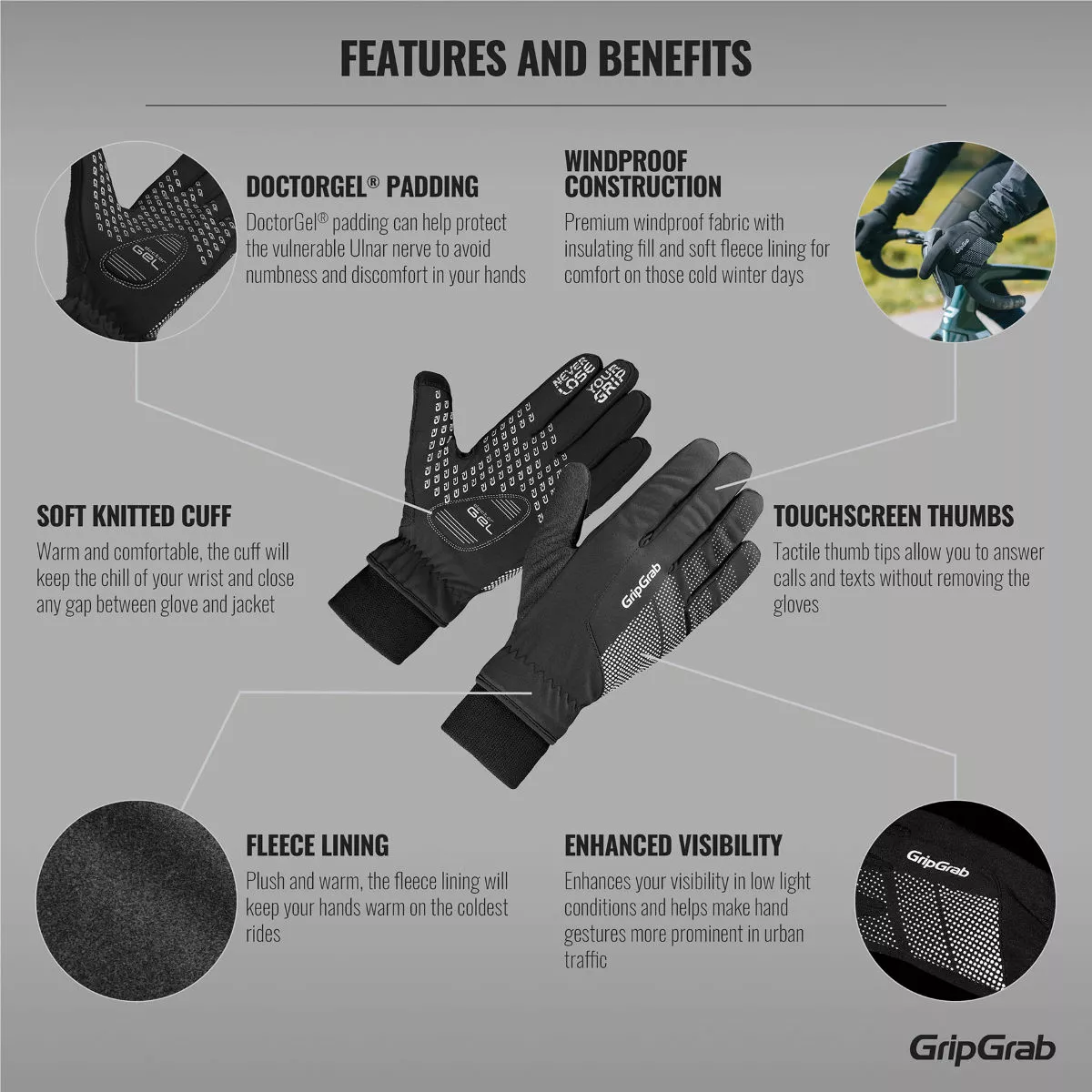 Guantes Impermeables GripGrab Ride Winter 4 Guantes Impermeables GripGrab Ride Winter - Imagen 2