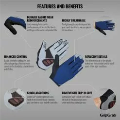 Guantes GripGrab Shark -Bicicletas comprar GripGrab Shark Padded Full Finger Glove Gloves Navy AW19 104359014