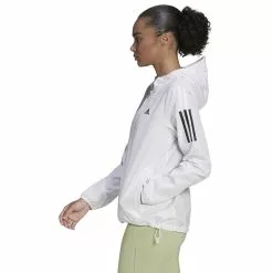 Adidas Women's Own The Run Windbreaker Jacket -Bicicletas comprar HB9369 6 APPAREL On20Model Side20View white