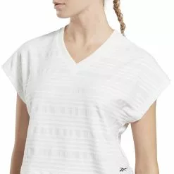 Reebok Women's Perforated Tee -Bicicletas comprar HT6107 5 APPAREL On20Model Detail20View201 white