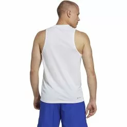 Adidas TR-ES FR Sleeveless Tee -Bicicletas comprar IC6947 5 APPAREL On Model Back View white