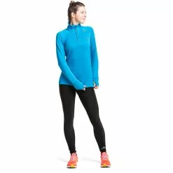Camiseta De Running Ronhill Tech Prism Para Mujer (con Cremallera) -Bicicletas comprar RH 005864 Womens Tech Prism Half Zip RH 0918 Kingfisher Front 6853
