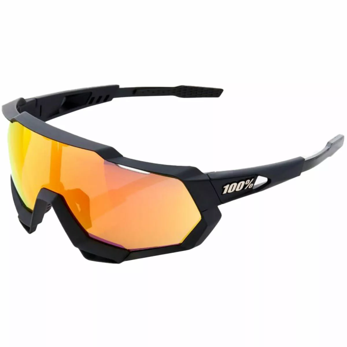 100% Speedtrap Black Soft Tact Mirror Lens Sunglasses 3 100% Speedtrap Black Soft Tact Mirror Lens Sunglasses