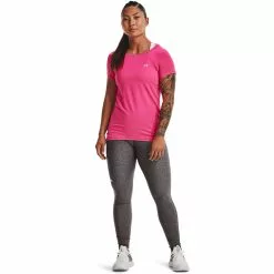 Camiseta De Manga Corta Under Armour HeatGear Armour Para Mujer -Bicicletas comprar Under Armour Women s HeatGear Armour Short Sleeve Gym Top Training Tops Pink 2 SS19 4