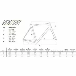 Orro Venturi EVO 105 R800DB Road Bike (2023) 13 Orro Venturi EVO 105 R800DB Road Bike (2023) -Bicicletas comprar VenturiSizeGeo webp xl