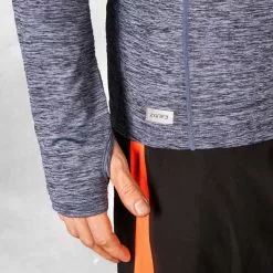 Camiseta De Manga Larga Zone3 Technical (cremallera Suave Al Tacto) -Bicicletas comprar Zone3 Compression Mens Soft Touch Long Sleeve Close Up 0220greyback