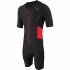 Zone3 Activate Short Sleeve Full Zip Trisuit -Bicicletas comprar Zone3 Triwear Activate Mens Short Sleeve Cutout Black Red Front